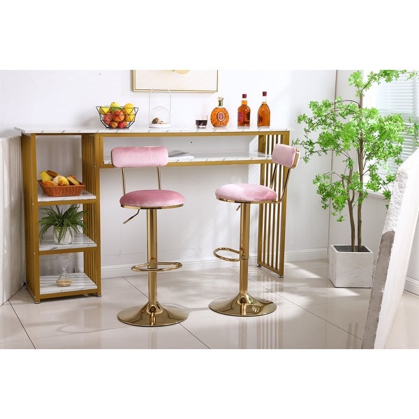 Bar Stools with Back and Footrest Counter Height Dining Chairs (Set of 2) - W16.14