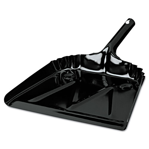 Impact Products Impact Heavy-Duty Metal Dust Pan | 12w x 14d， 20-Gauge Steel， Black | 4212IP