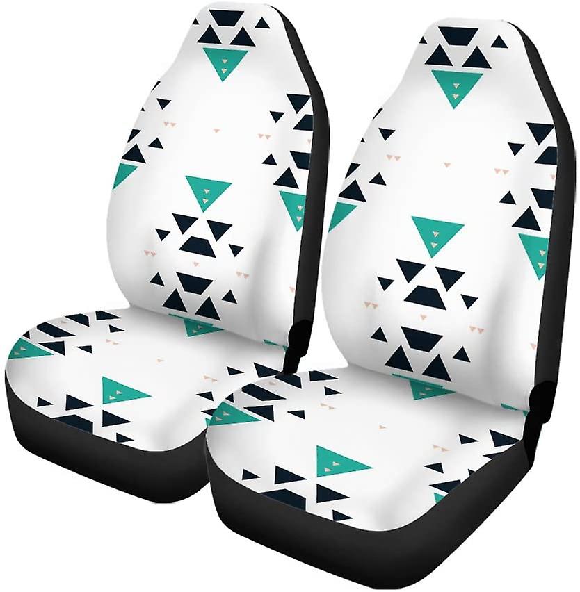 Set Of 2 Car Seat Covers Abstract Hipster Chevron Elements Abstract Triangle Universal Auto Front Seats Protector Fits