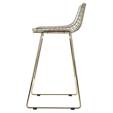 Metal wire bar/counter stool - brass