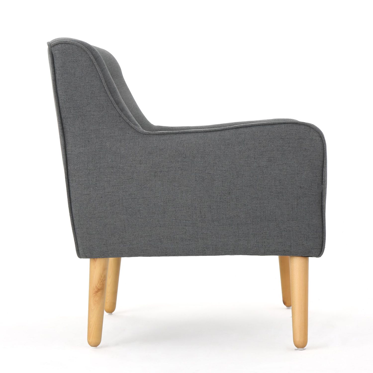 31 Gray and Beige Contemporary Tufted Back Armchair