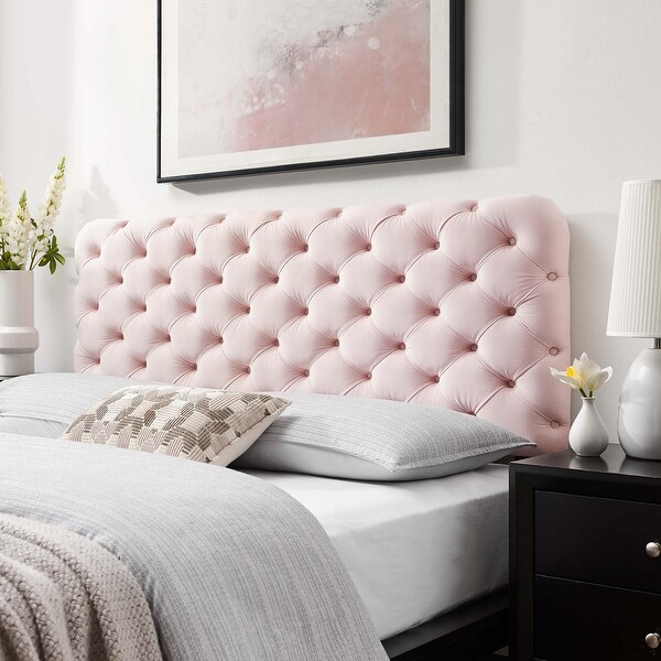 Lizzy Tufted Queen Performance Velvet Headboard - - 31910808