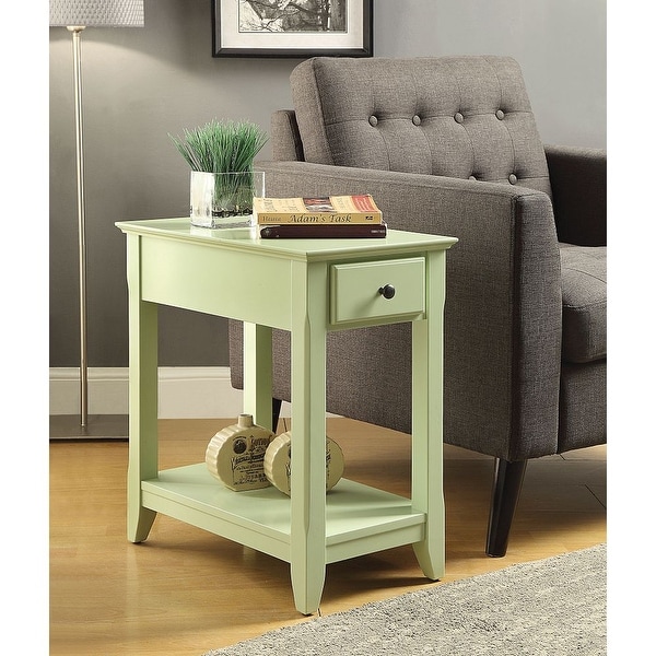 Wooden Side Table with 1 Drawers and Open Storage