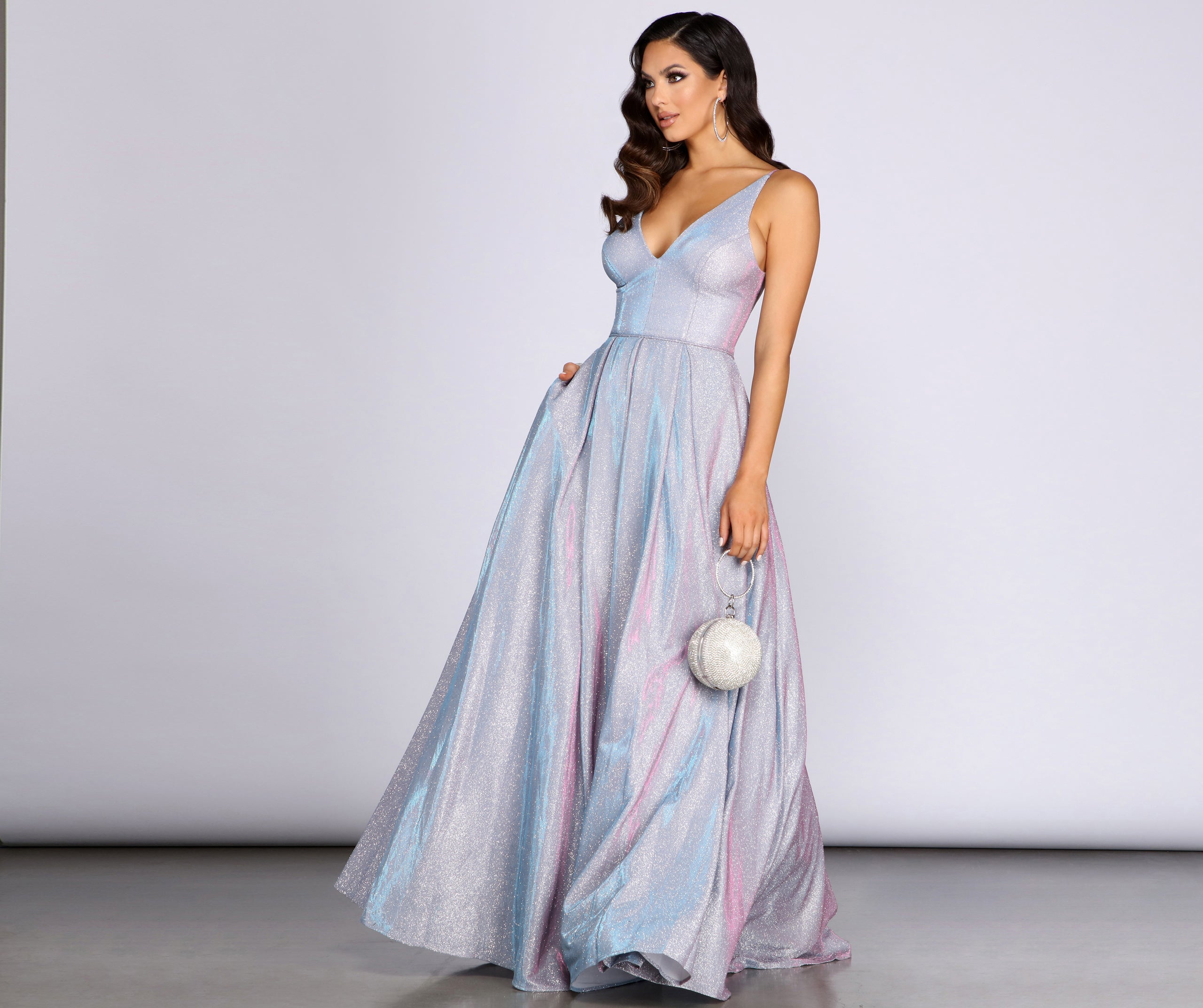 Jules Sleeveless Glitter Ball Gown