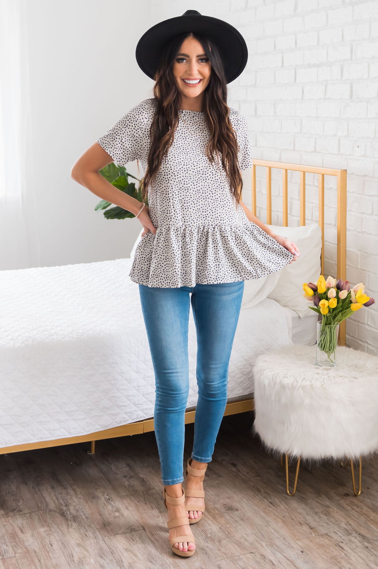 Breezy And Beautiful Modest Peplum Top