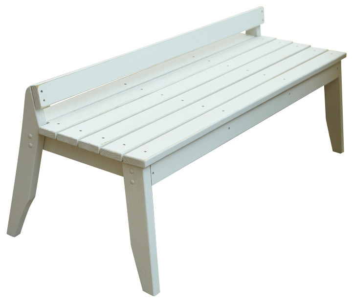 Plaza 3 Seat Bench No Back  Natural   Contemporary   Outdoor Benches   by uwharrie chair  Houzz