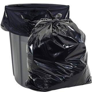 Aluf Plastics 33 Gal. 2.0 ml 33 in. x 39 in. Large Black Plastic Heavy-Duty Garbage Can Liners Bags (Huge 100-Pack) PG6-4060