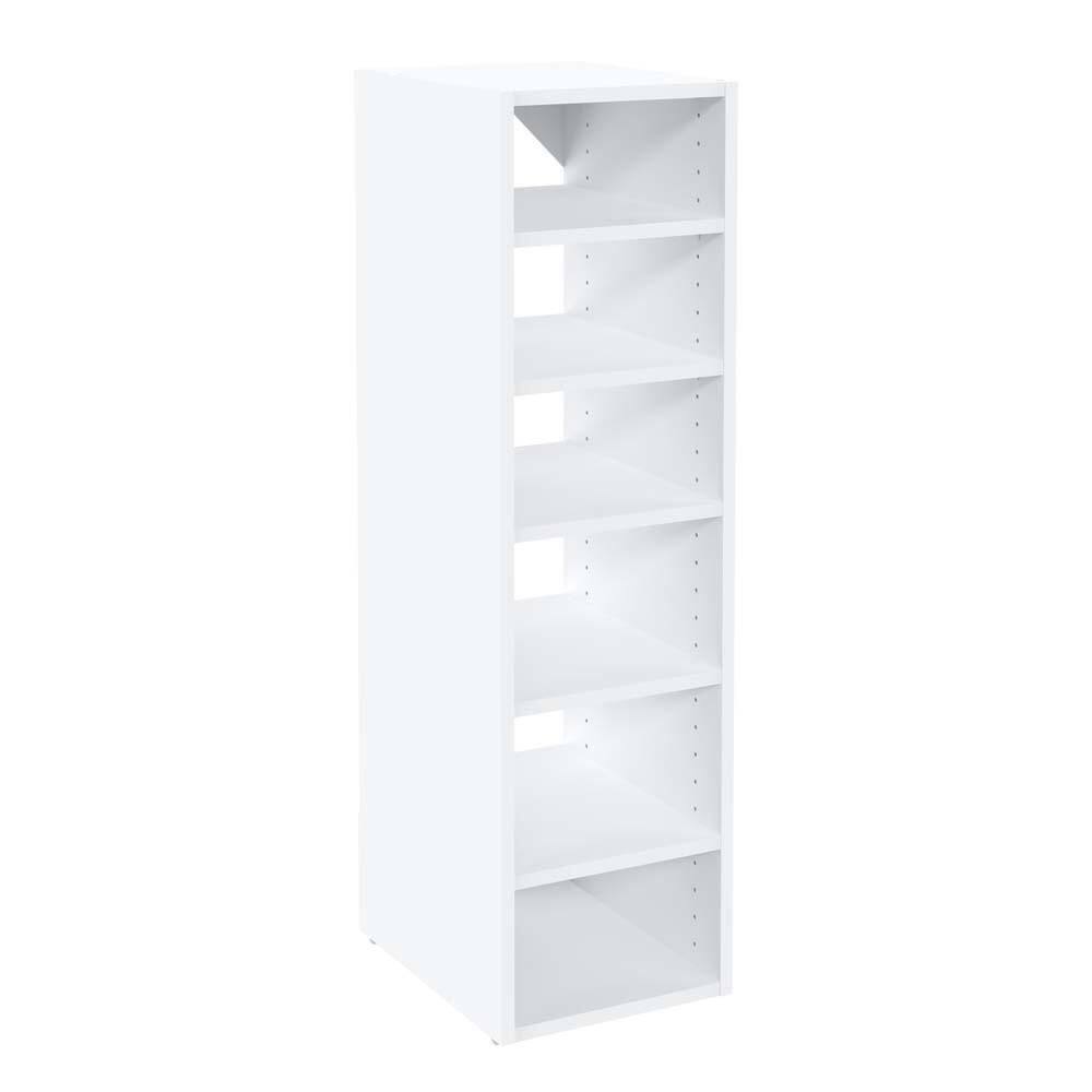 ClosetMaid Selectives 12 in. W White Walk-In Tower Unit Wall Mount Stackable 6-Shelf Wood Closet System 7140