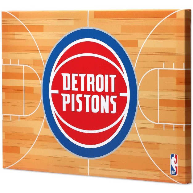 Nba Detroit Pistons Court Canvas Wall Sign