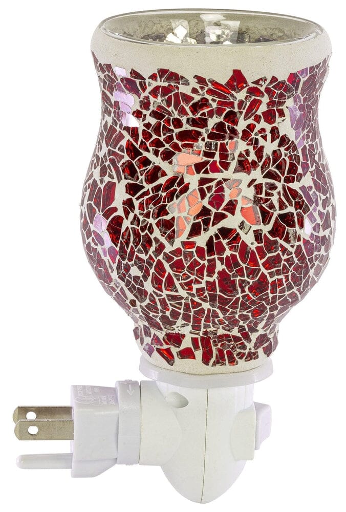 Mosaic Glass Plug-In Fragrance Wax Melt Warmer (Cinnamon Red)