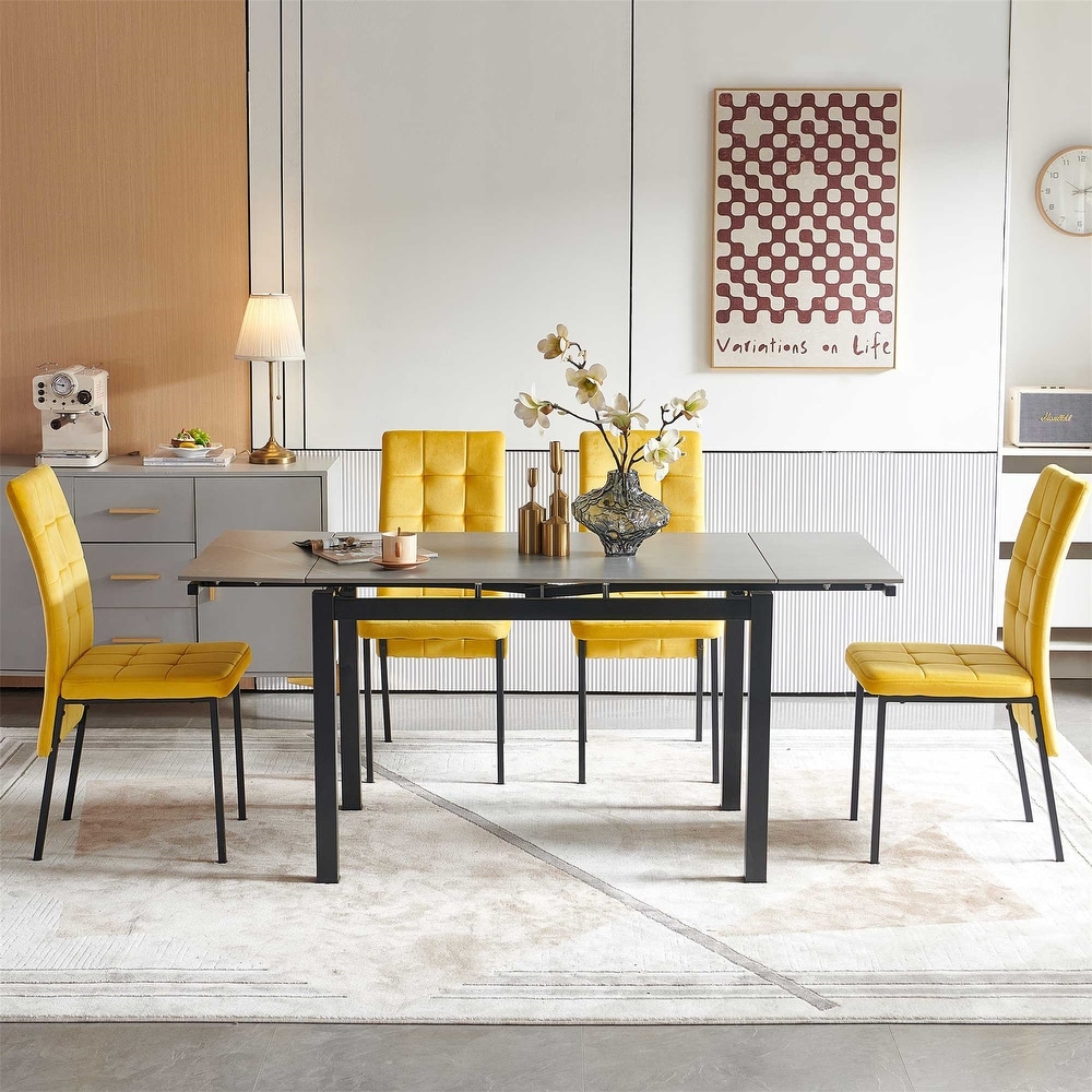 Modern Rectangular Expandable Dining Room Table