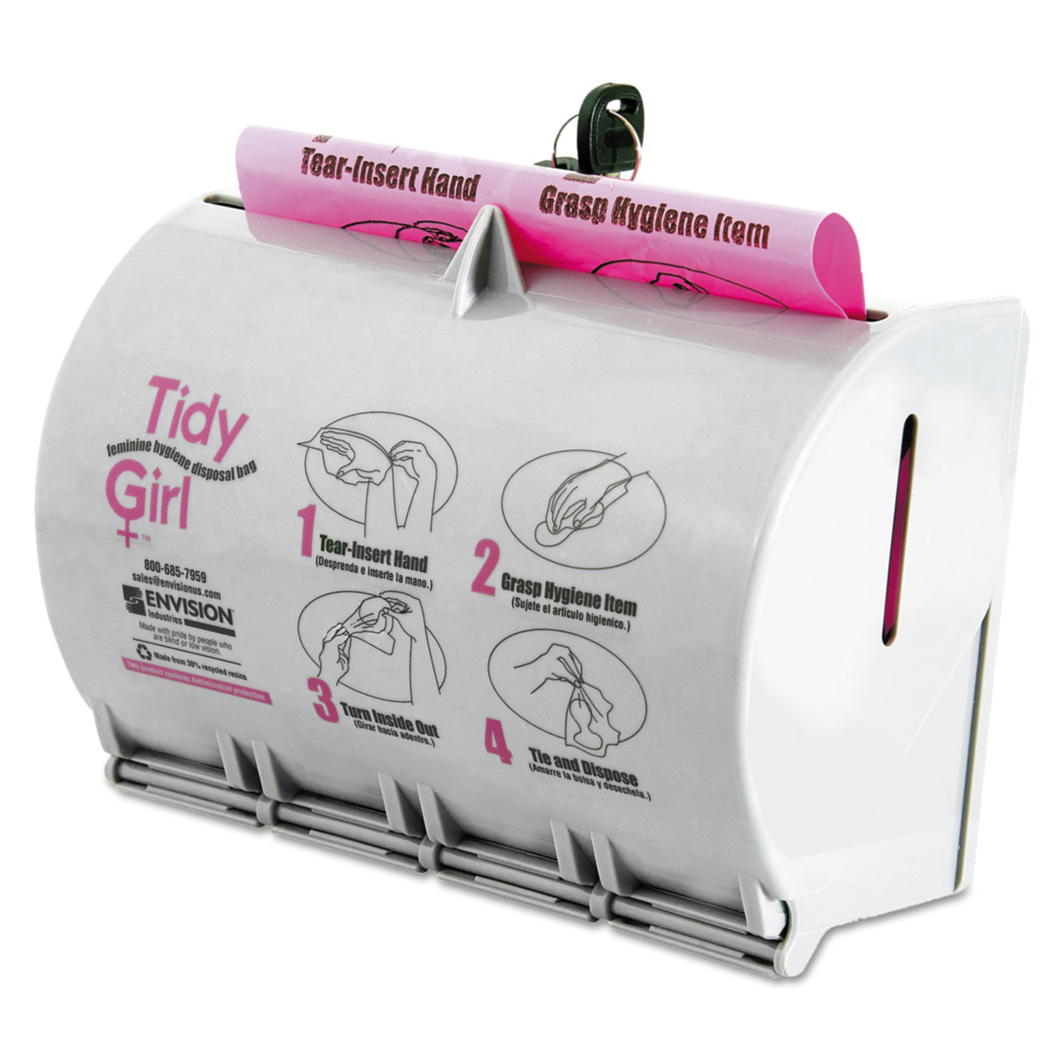 Plastic Feminine Hygiene Disposal Bag Dispenser by Tidy Girlandtrade; STOTGUDPV2