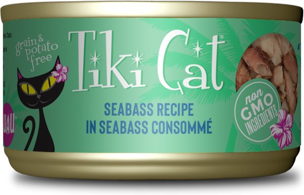 Tiki Cat Oahu Luau Seabass in Seabass Consomme Grain-Free Canned Cat Food