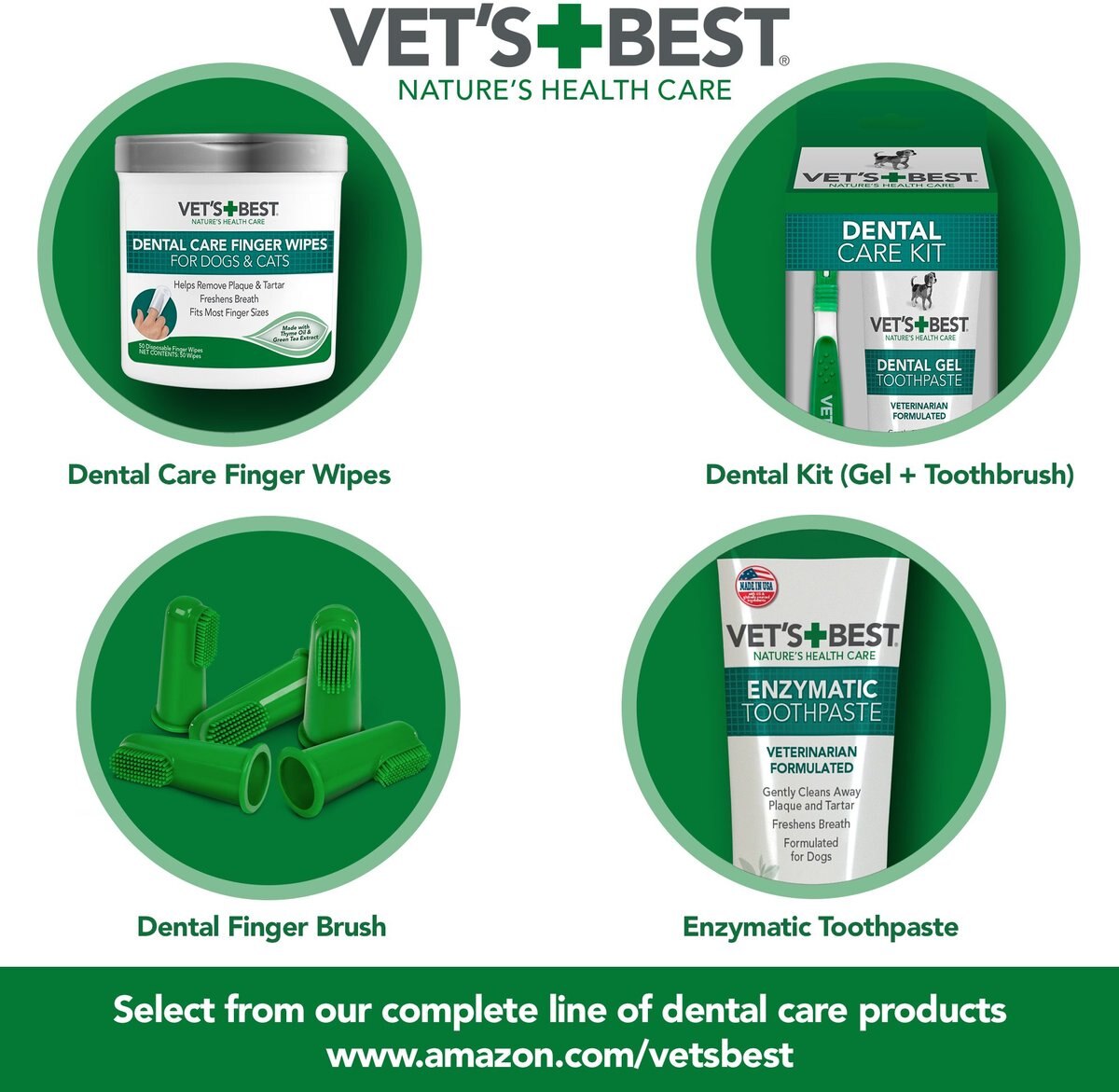 Vet's Best Dental Care Finger Wipes Dog and Cat Dental Wipes