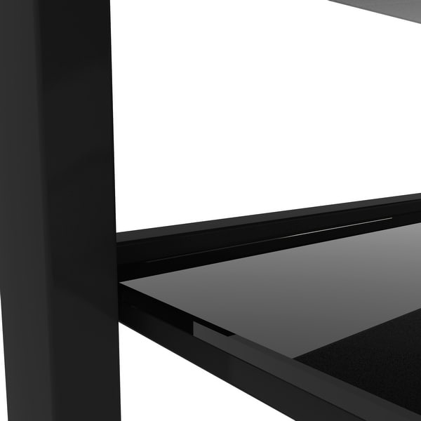 Black glass coffee table