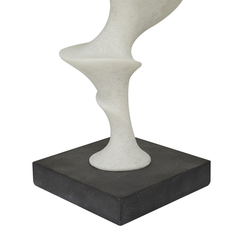 White Polystone Contemporary Abstract Sculpture