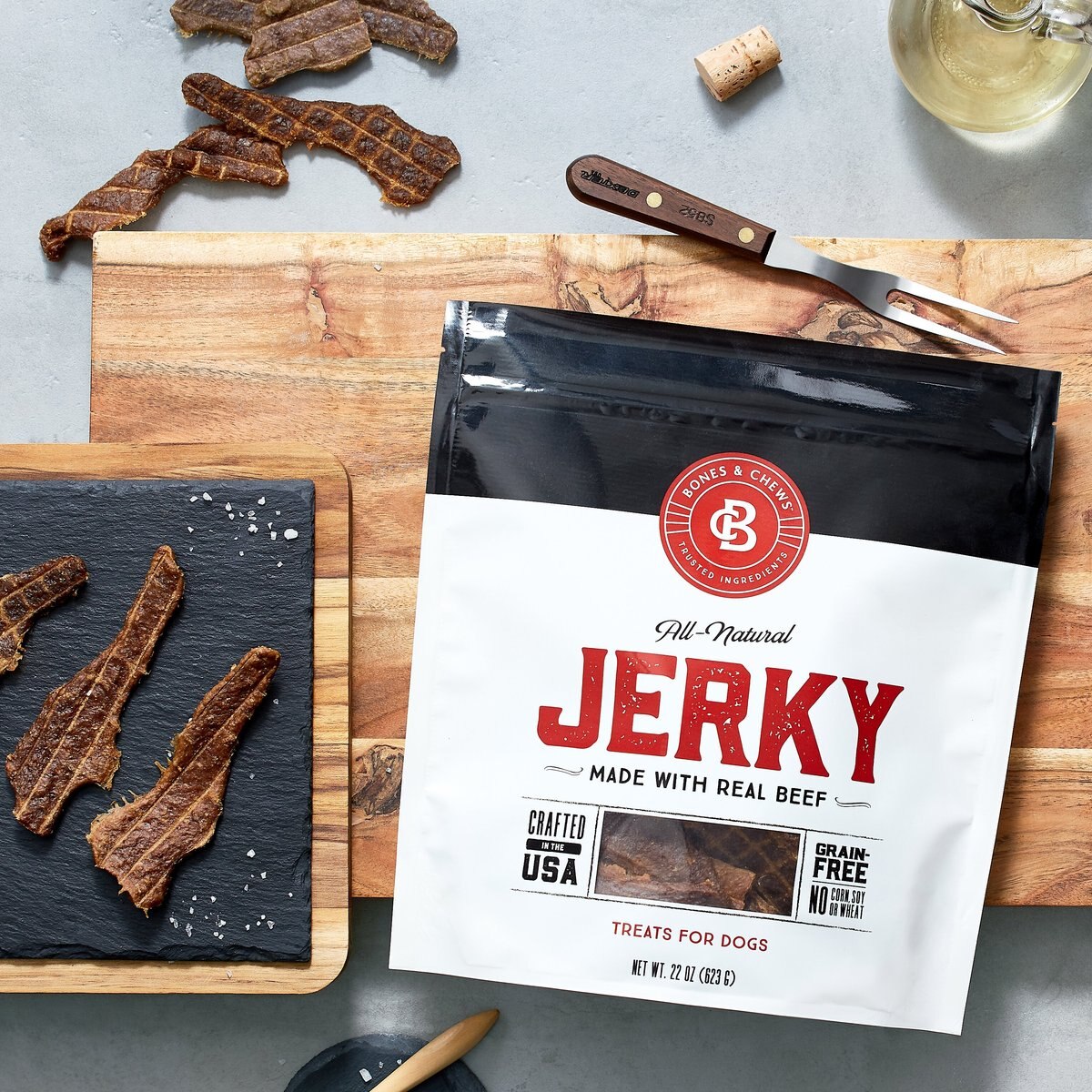 Bones and Chews All Natural Grain-Free Jerky Made with Real Beef Dog Treats