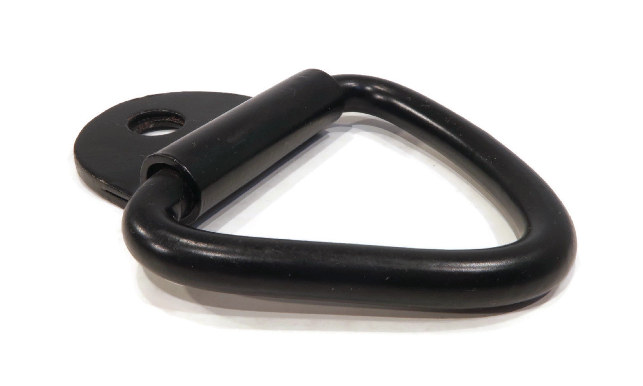 The ROP Shop | (2) 1/4" Black Steel D-Ring Bracket Clip Anchor Tie Down Trailer Truck ATV Boat