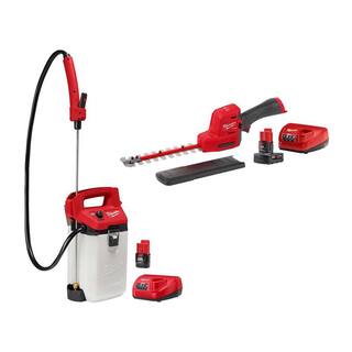 MW M12 12-Volt 2 Gal. Lithium-Ion Cordless Handheld Sprayer Kit and M12 FUEL 8 in. Hedge Trimmer Combo Kit 2528-21G2-2533-21