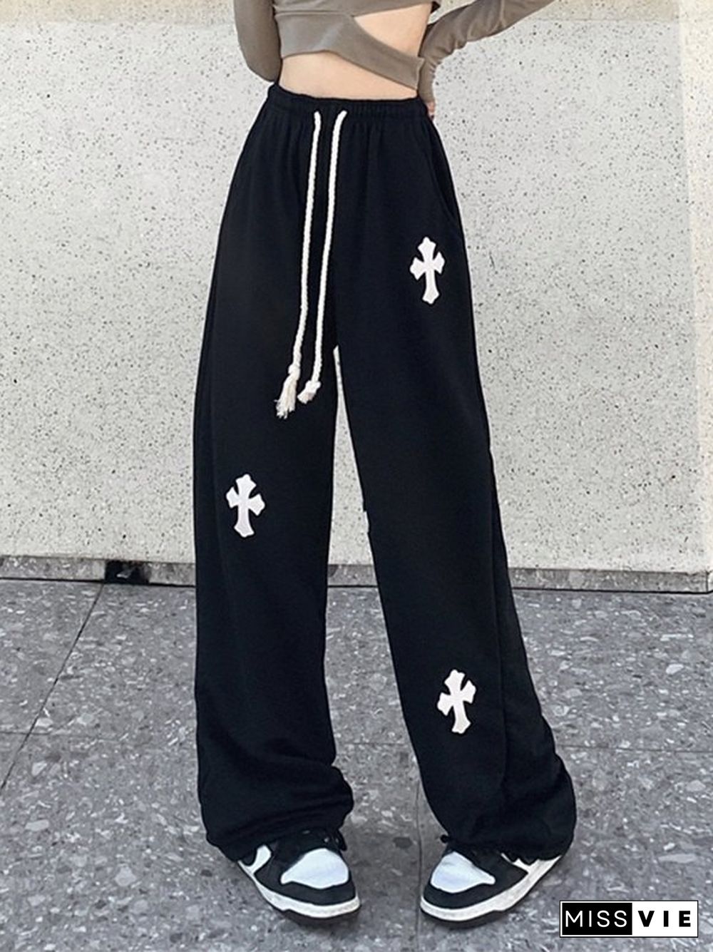 Cross Patch Baggy Sweatpants