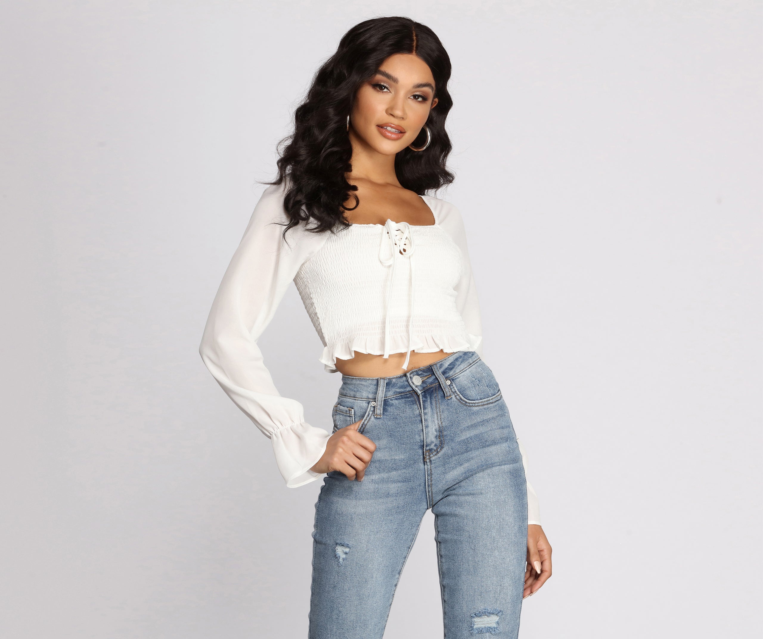 Sweet Thing Ruffle Smocked Crop Top