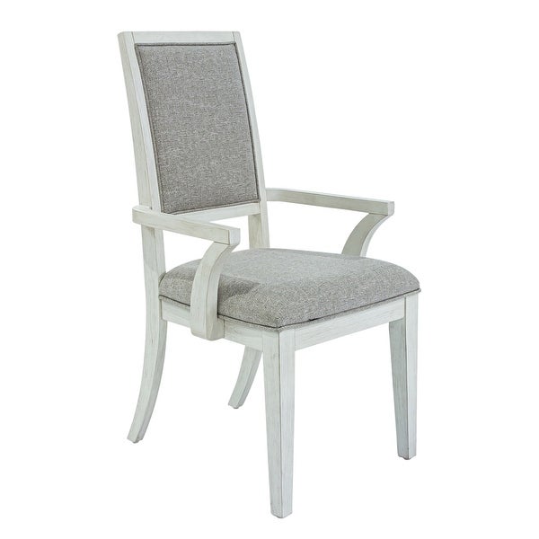 Mirage Wirebrushed White Uph Arm Chair- Set of 2 (Set of 2)