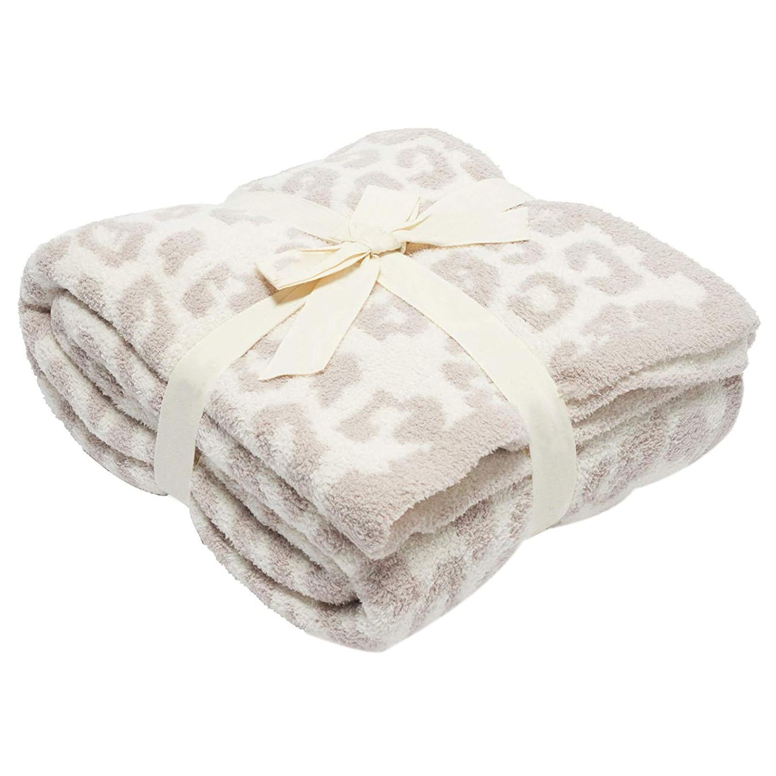 Fleece Throw Blanket Fuzzy Leopard Pattern Cozy Blanket Lightweight Washable for - 30x35inch