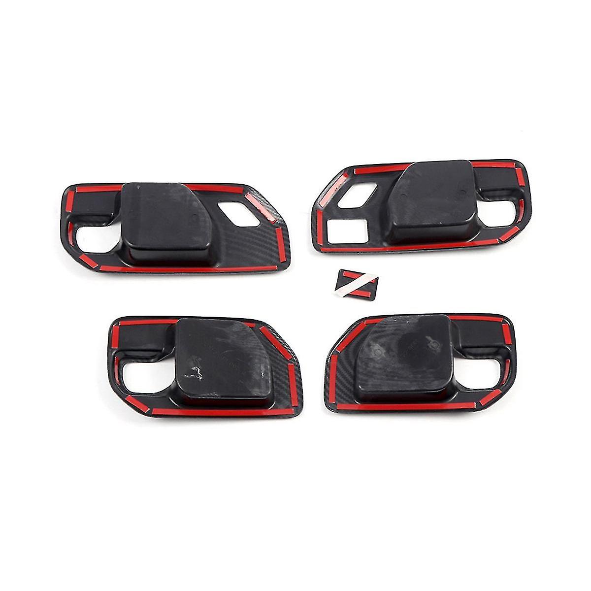 4pcs Carbon Fiber Inner Door Handle Bowl Panel Cover Trim For 2019 2020 2021 2022 Interior Moulding