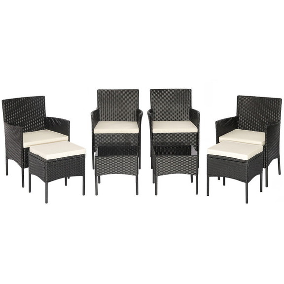 Costway 16983574 8 Pieces Patio Wicker Conversatio...