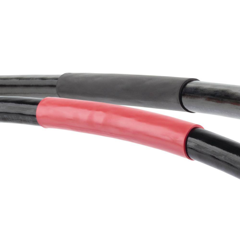 Commercial Electric 1 in. Heat Shrink Battery Cable Identification BlackRed (4-Pack) HS-1000BR