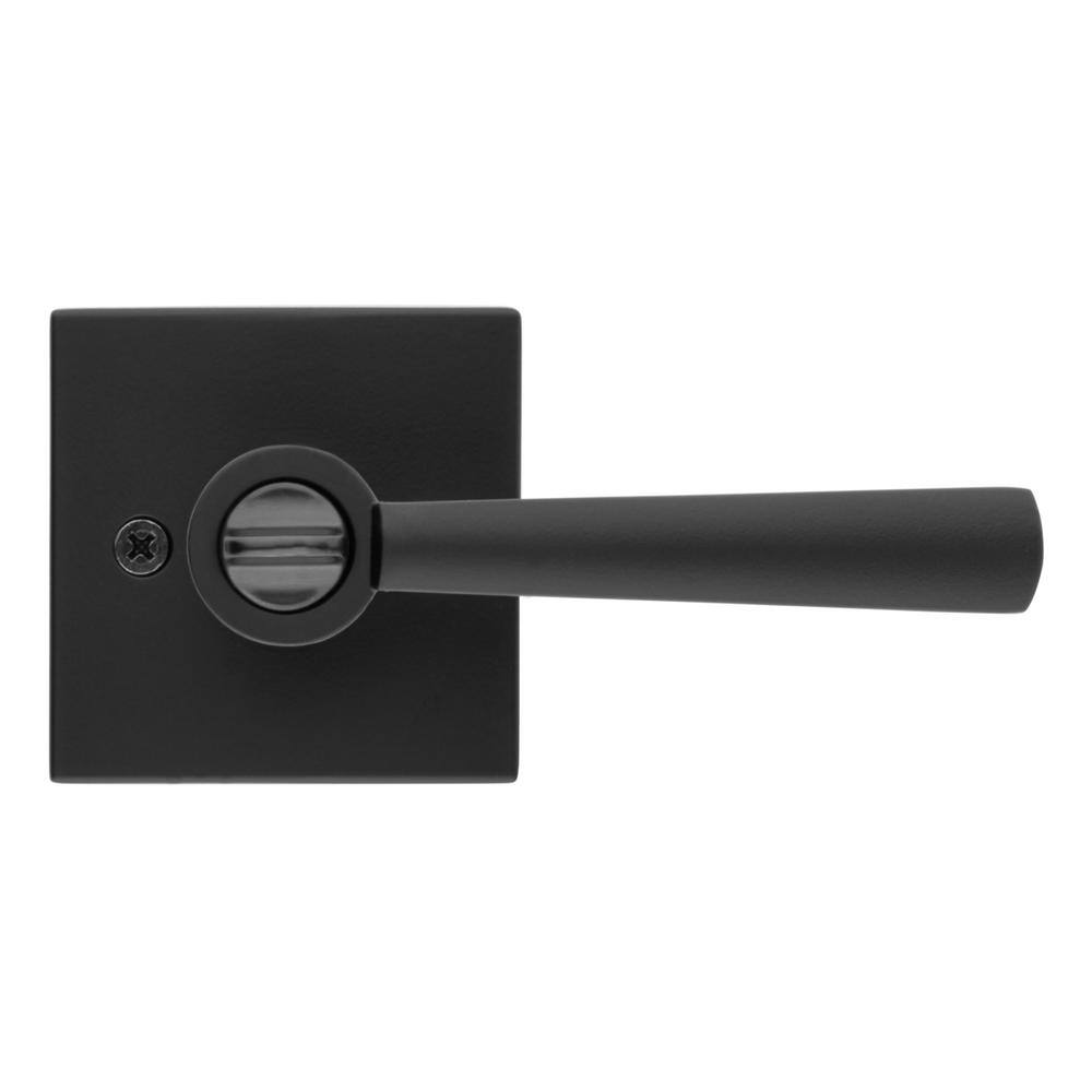 Baldwin Prestige Spyglass Matte Black BedBath Door Handle with Microban Antimicrobial Technology 353SPLSQR514CP6