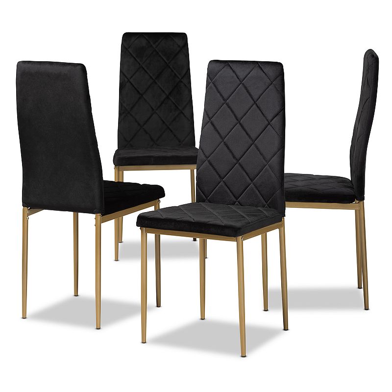 Baxton Studio Blaise Velvet Dining Chair 4-Piece Set