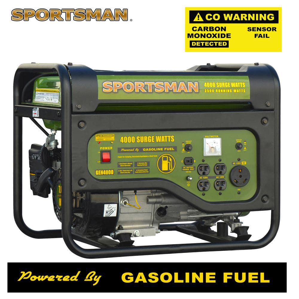 Sportsman 4000Watt3500Watt Recoil Start Gasoline Powered Portable Generator with RV Outlet CO Detector and AutoShutoff