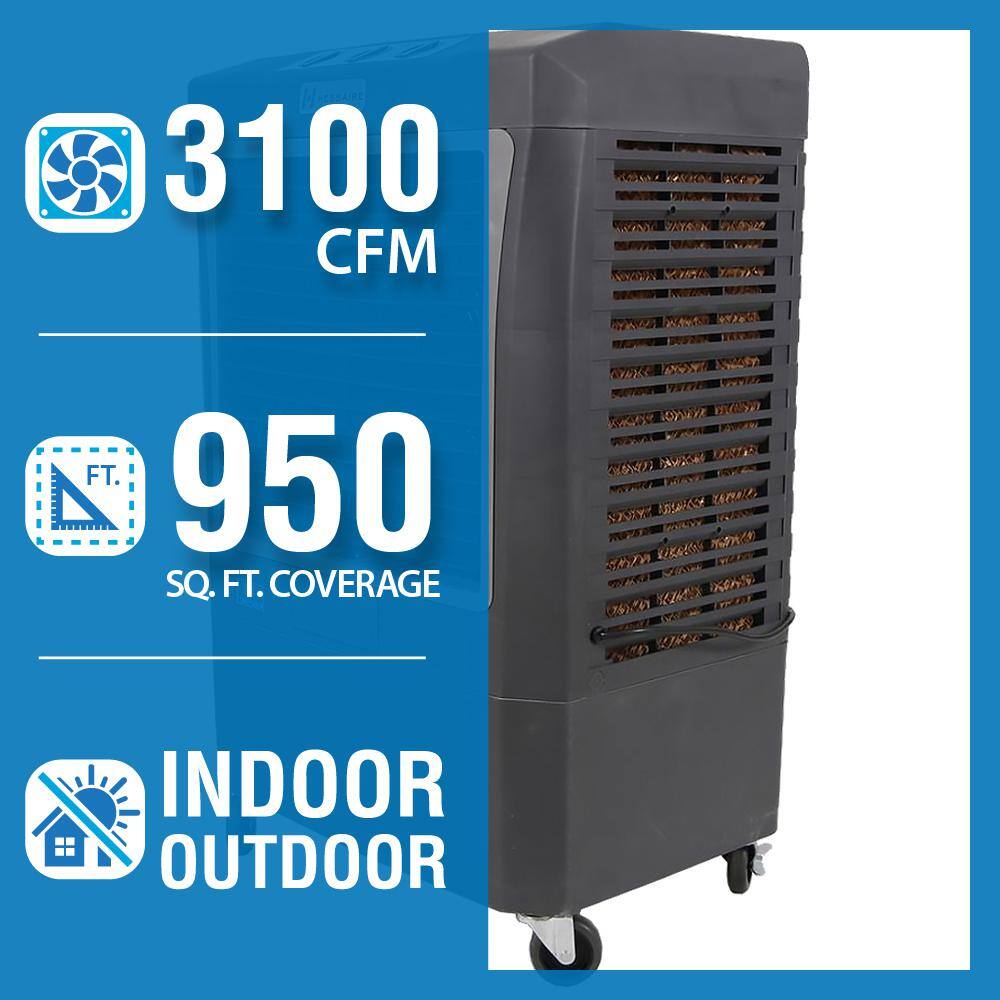 Hessaire 3100 CFM 3-Speed Portable Evaporative Cooler (Swamp Cooler) for 950 sq. ft. MC37V