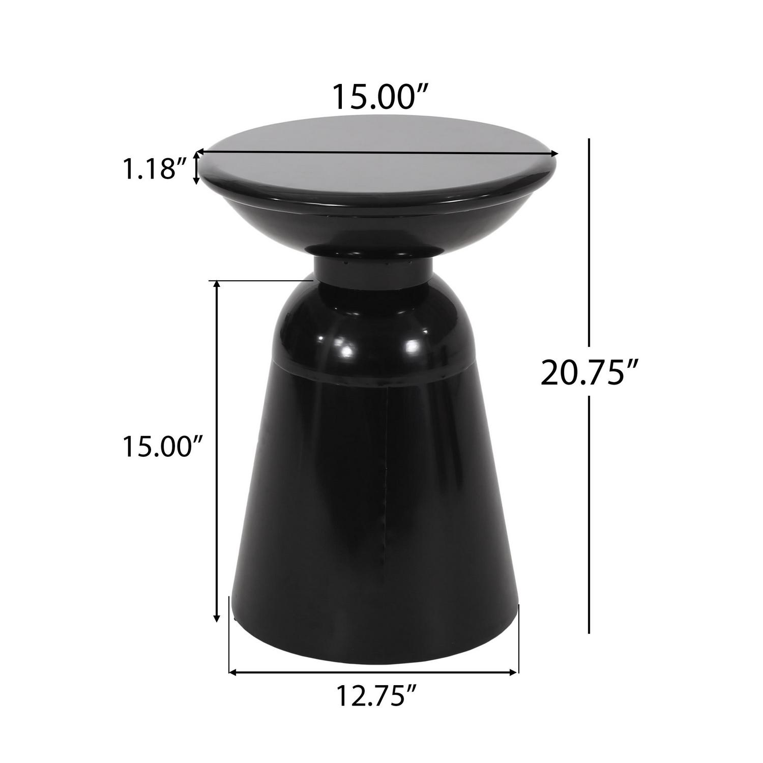 Aston Metal Outdoor Side Table Black  Crowdfused