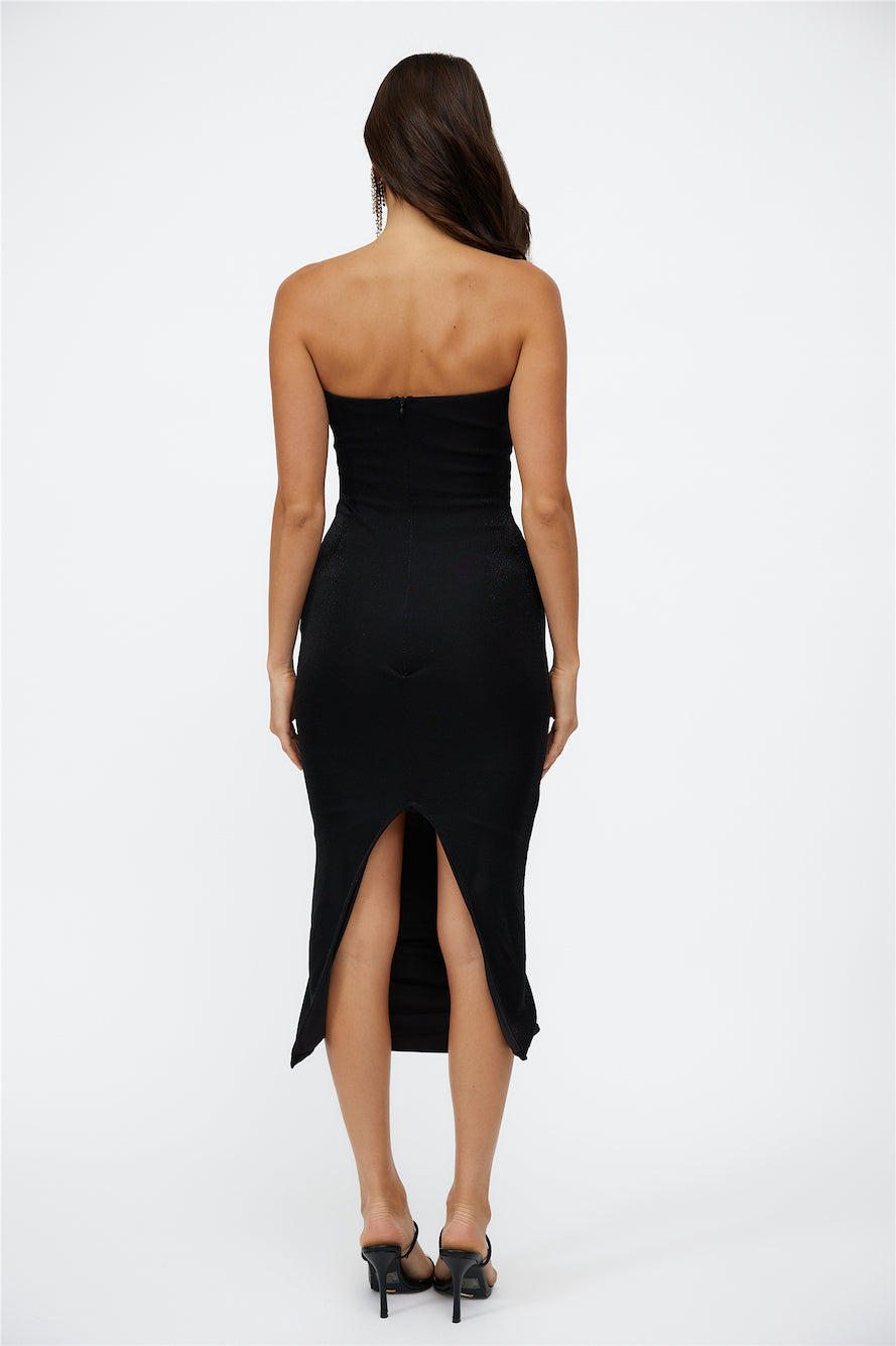 Midnight Stars Midi Dress Black