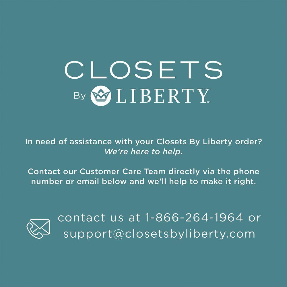 CLOSETS By LIBERTY 84 in. W White Adjustable Wood Closet System with 10-Shelves 5-Rods and 3-Drawers HS4754-RW-07