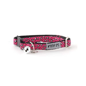 The Worthy Dog Cheetah Pink Cat Collar