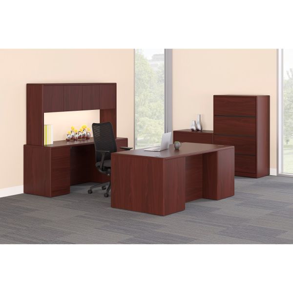 HON 10700 Series Single Pedestal Desk with Three-Quarter Height Right Pedestal， 48