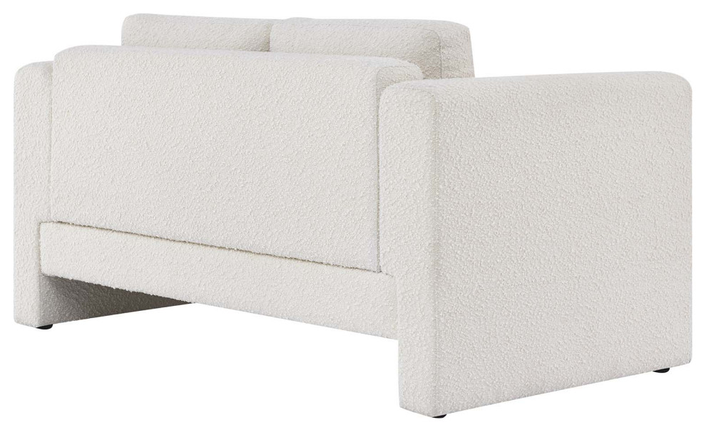 Visible Boucle Fabric Loveseat   Ivory   Transitional   Loveseats   by First of a Kind USA Inc  Houzz