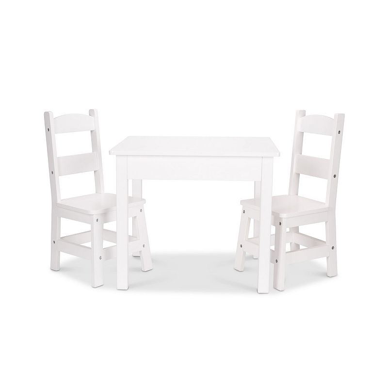 Melissa and Doug White Wooden Table and Chairs Set