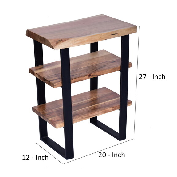 20 inches Industrial End Side Table with Artisinal...