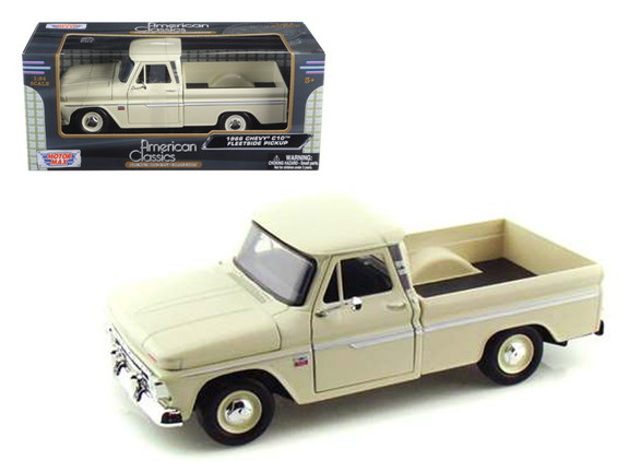 Motormax 1966 Chevrolet C10 Fleetside Pickup Cream...