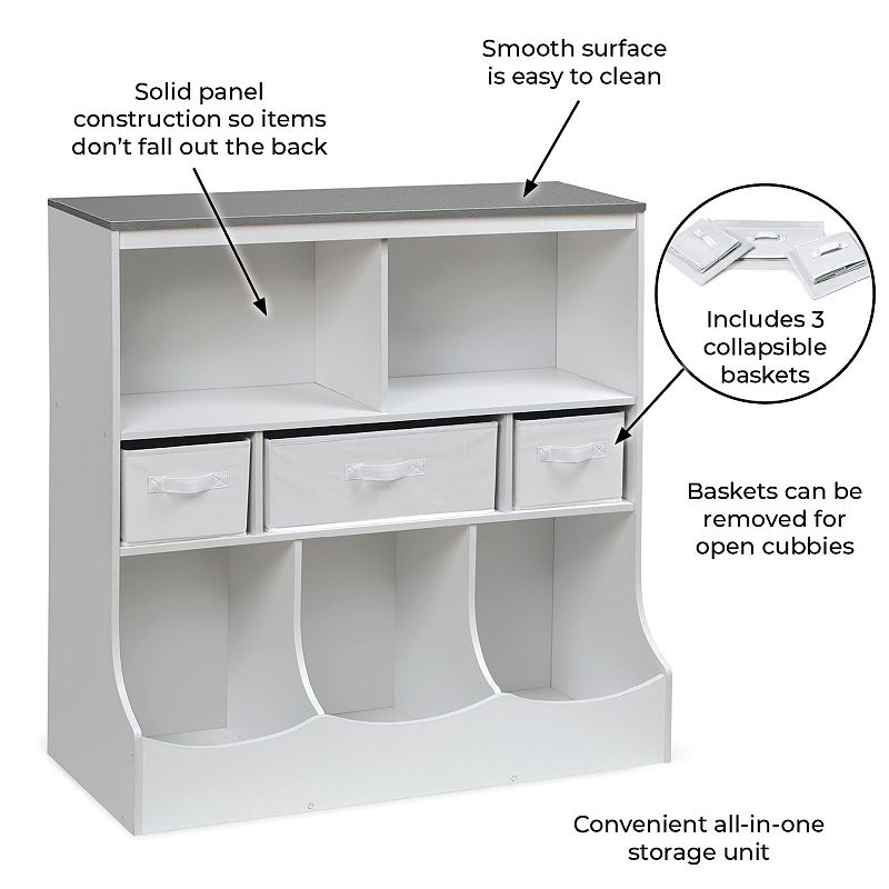 Badger Basket Combo Bin Storage Unit with Three Baskets