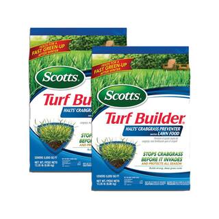 Scotts Turf Builder 13.35 lbs. 5000 sq. ft. Halts Crabgrass Preventer with Lawn Fertilizer (2-Pack) VB02154