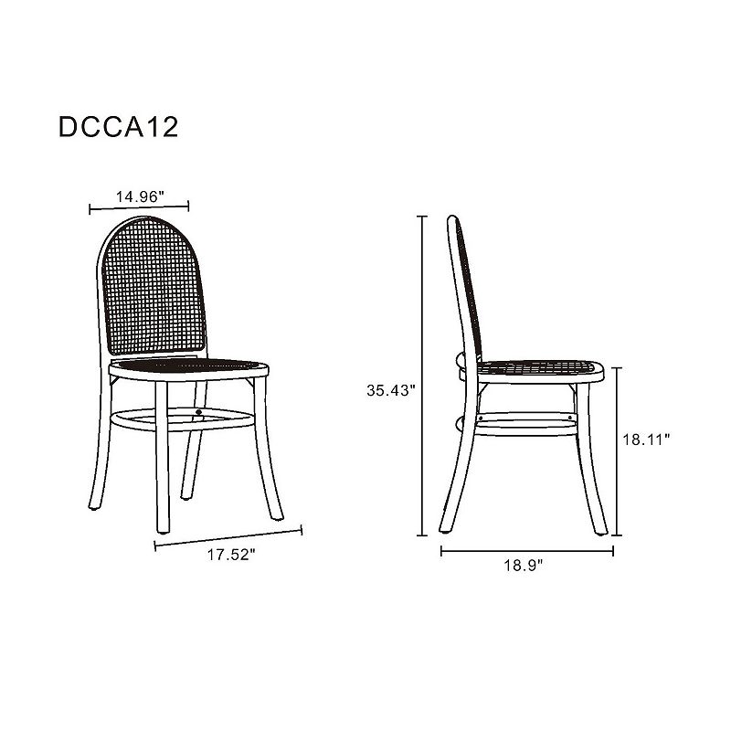 MANHATTAN COMFORT Paragon Angled Legs Dining Chair 4-piece Set