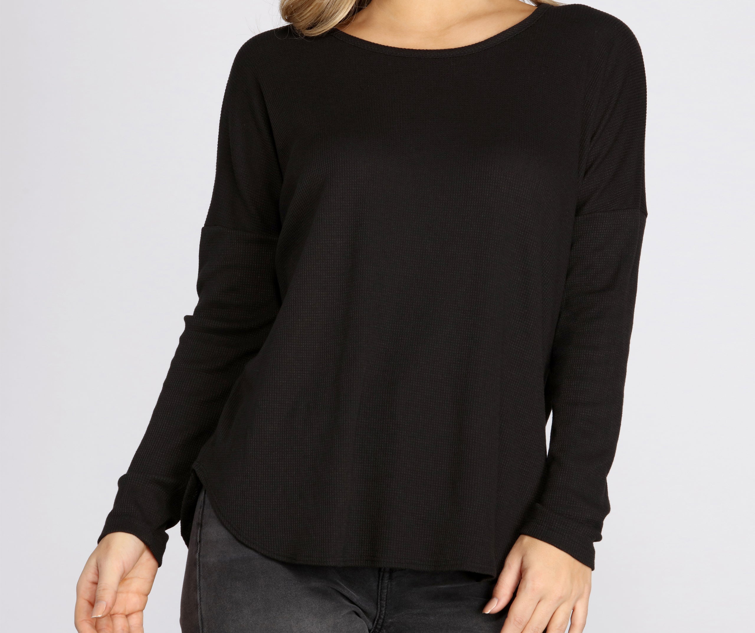 Cozy Thermal Scoop Neck Top