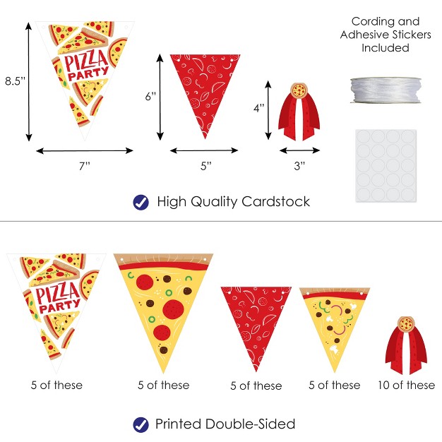 Big Dot Of Happiness Pizza Party Time Diy Baby Shower Or Birthday Party Pennant Garland Decoration Triangle Banner 30 Pieces