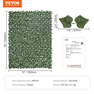 VEVOR Ivy Privacy Fence 96 in. x 72 in. Artificial Green Wall Screen Greenery Ivy Fence Faux Hedges Vine Leaf Decoration WLSRZ96X721PCMGWTV0