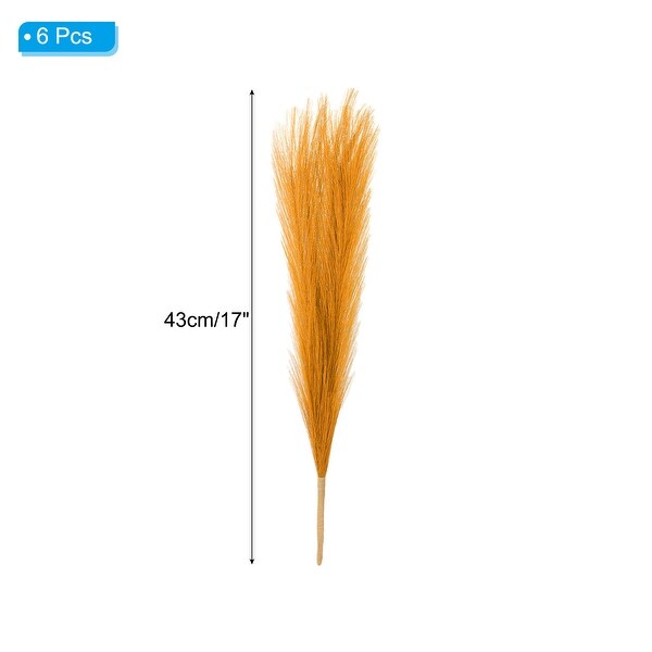 6 Pcs 17 Inch Faux Pampas Grass Artificial Boho Decor